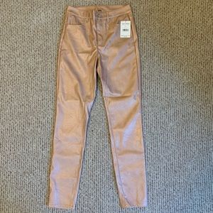 Free People Gold Metallic Jean